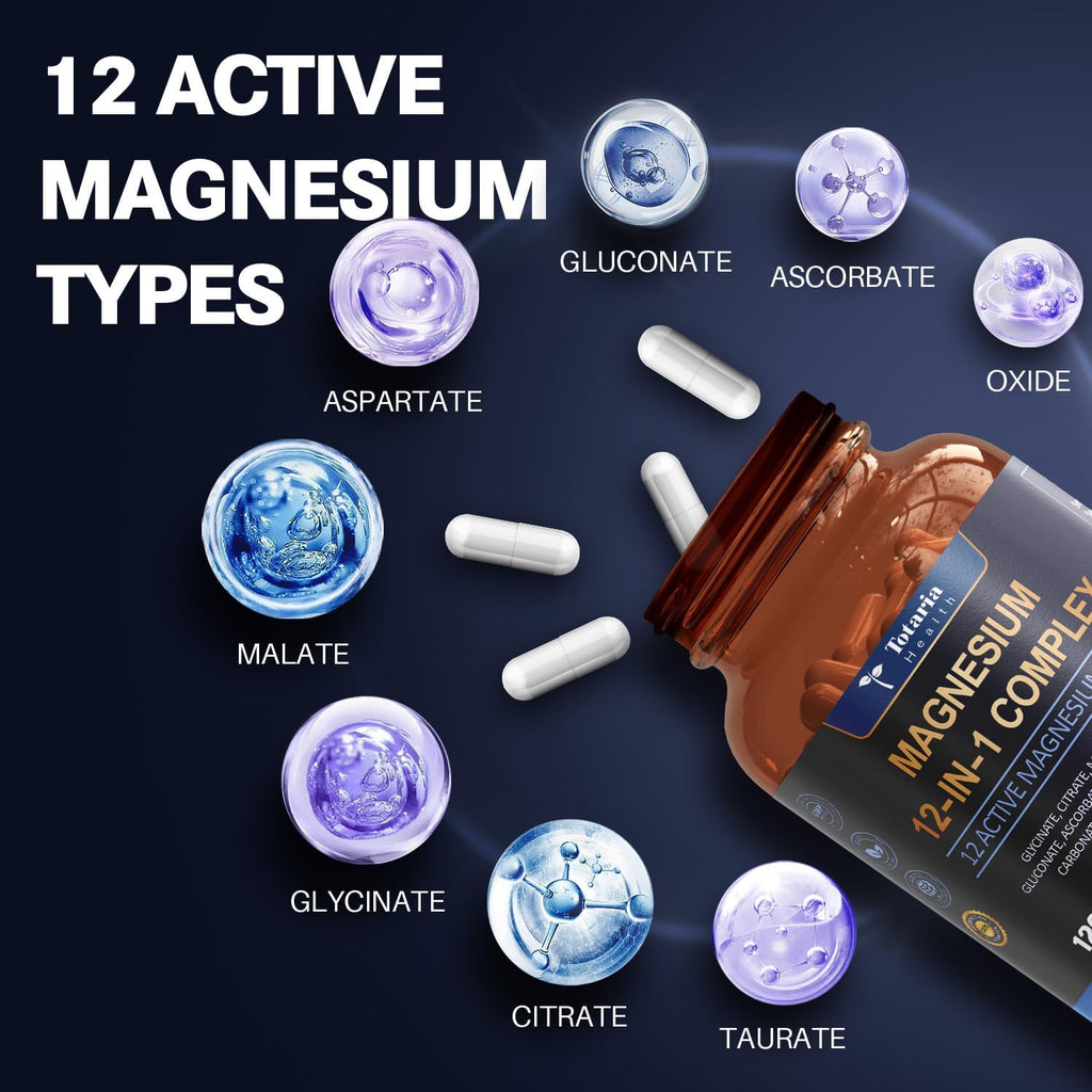 Magnesium Complex 700mg – 12-in-1 Full Spectrum Sleep & Stress Support | 120 Capsules