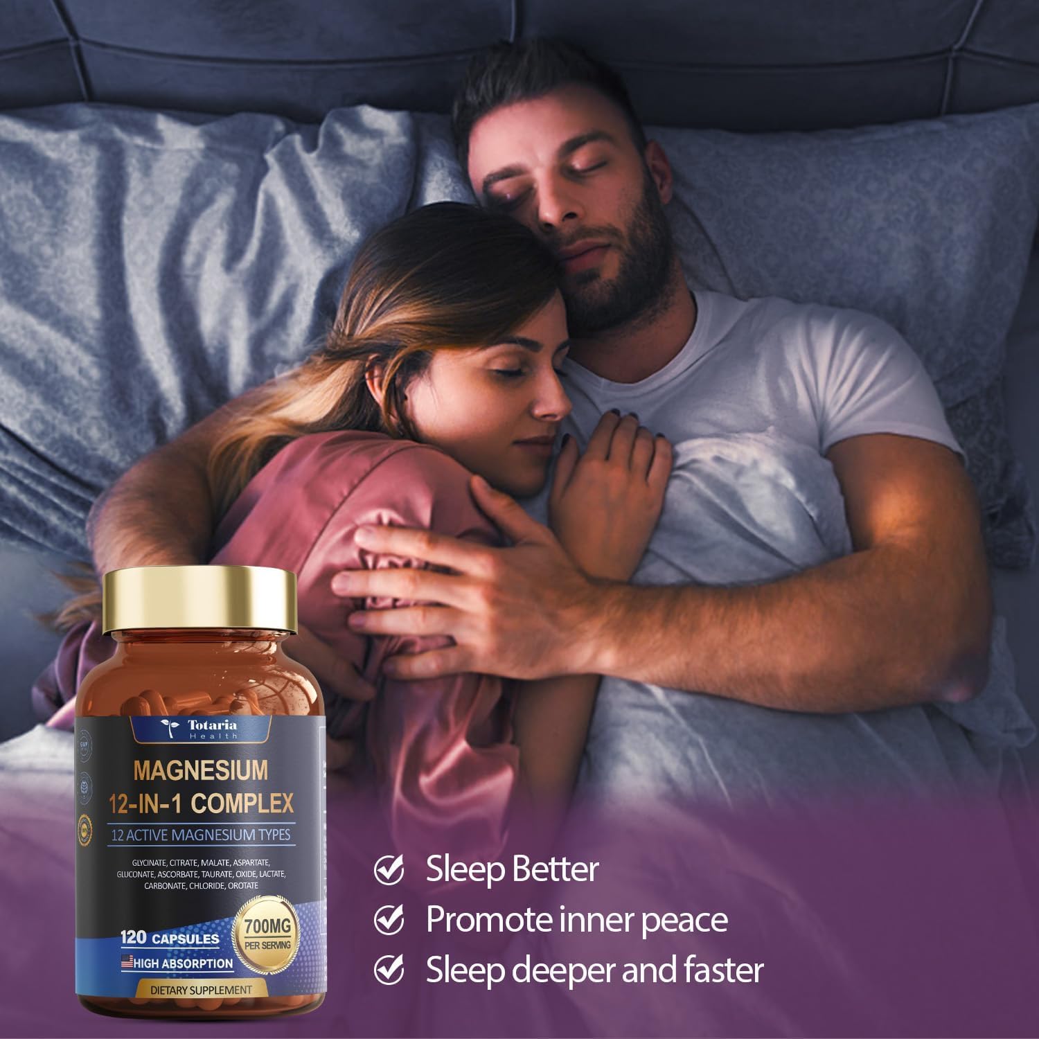 Magnesium Complex 700mg – 12-in-1 Full Spectrum Sleep & Stress Support | 120 Capsules