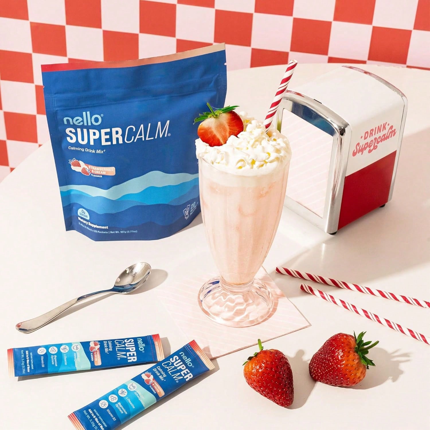 Nello Supercalm Drink Mix – Natural Stress & Sleep Support | Tangerine | 20 Packs