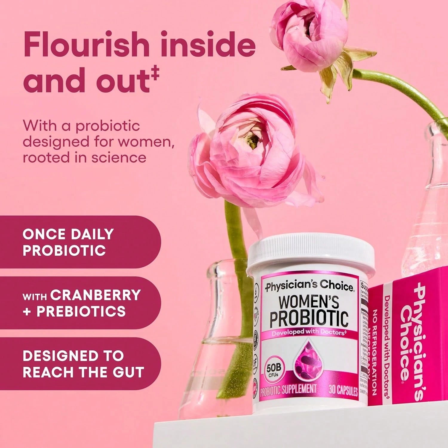 Physician’s Choice Women’s 50 Billion Probiotic with Cranberry & Prebiotics