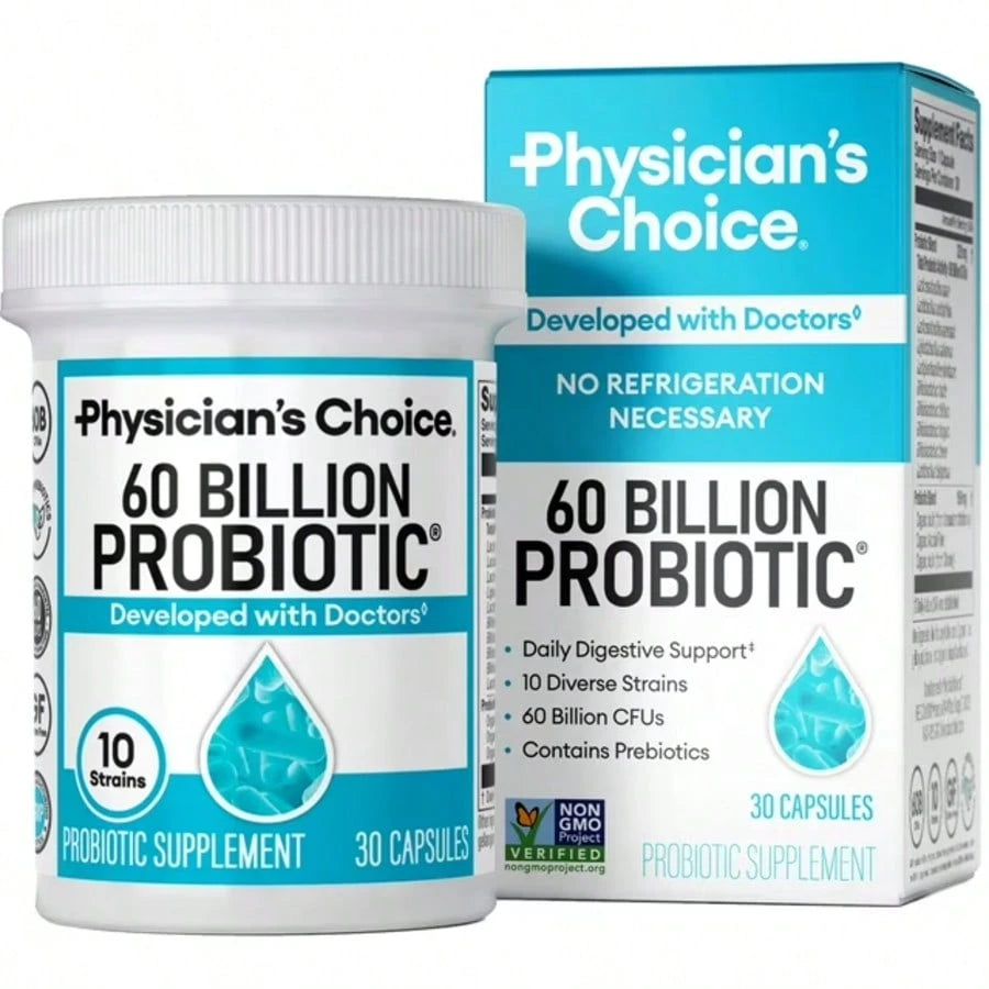 Physician's Choice 60 Billion Probiotic – 10 Strains, Gut & Immune Support | 30 Capsules
