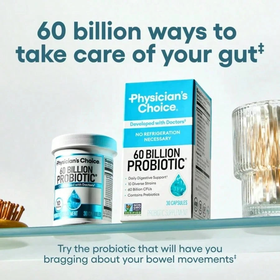 Physician’s Choice 60 Billion Probiotic for Women & Men – Digestive, Gut & Immune Health Support – 30 Capsules