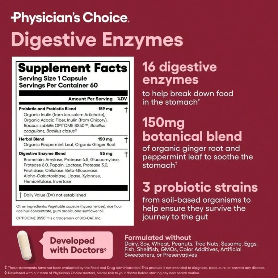 Physician’s Choice Hack Your Tummy Bundle – 60B Probiotic & Digestive Enzymes