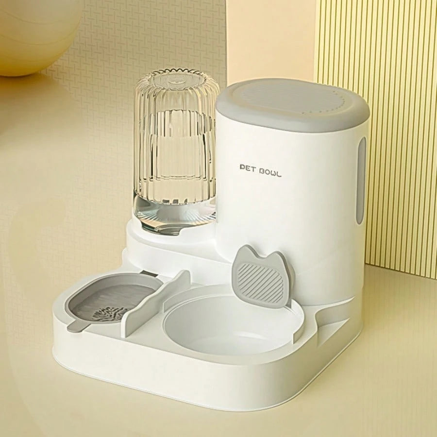 2-in-1 Automatic Cat Water Dispenser & Food Bowl Set | Detachable Washable Feeding Station for Indoor Cats