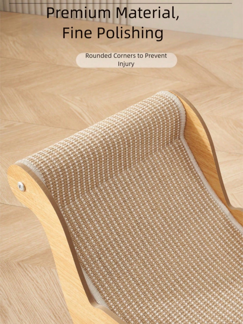 2-in-1 Wooden Cat Scratcher Lounge Bed – Durable Sisal Cat Scratching Chair & Ergonomic Cat Lounger for Indoor Cats, Claw Care & Napping Furniture