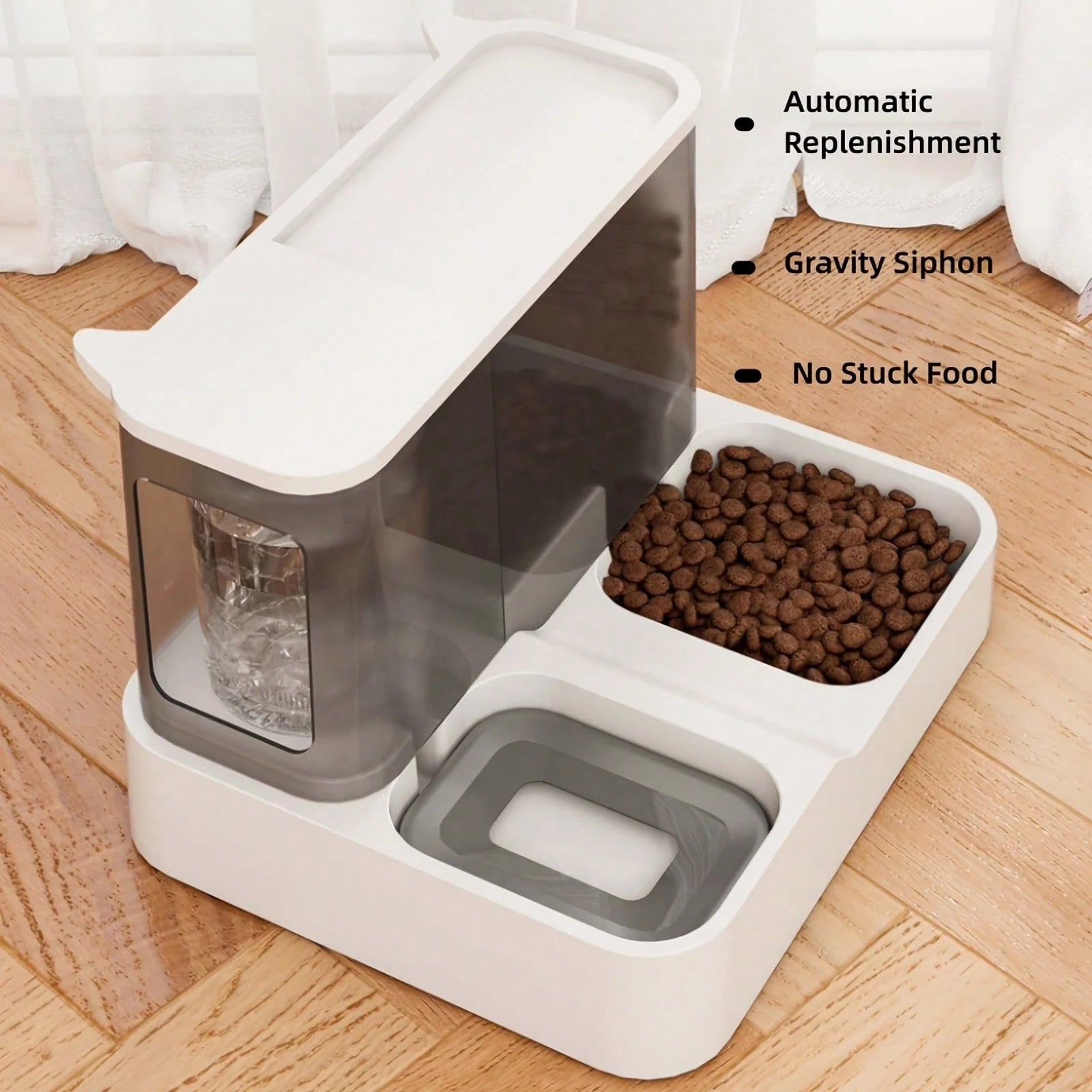 Automatic Cat & Dog Food and Water Dispenser Set – 2-in-1 Gravity Pet Feeder & Waterer with Visible Food Storage Container