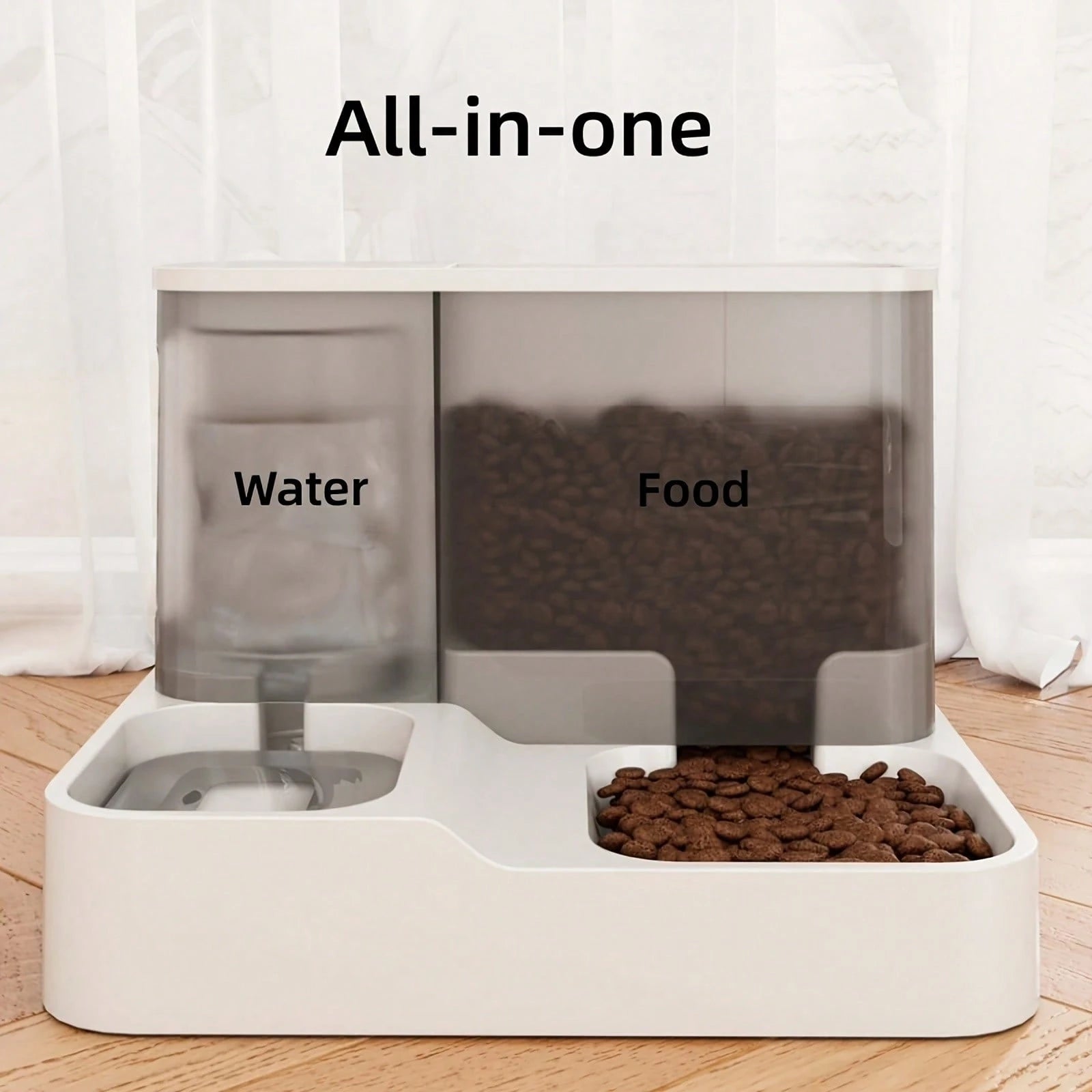 Automatic Cat & Dog Food and Water Dispenser Set – 2-in-1 Gravity Pet Feeder & Waterer with Visible Food Storage Container