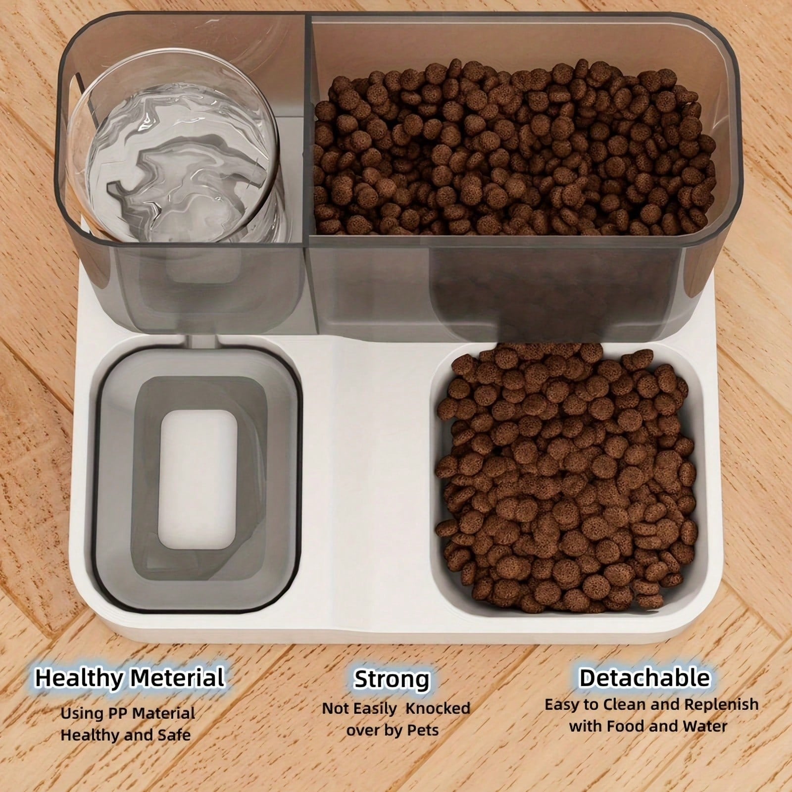 Automatic Cat & Dog Food and Water Dispenser Set – 2-in-1 Gravity Pet Feeder & Waterer with Visible Food Storage Container