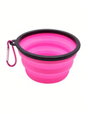 Portable Foldable Pet Bowl for Dogs & Cats – Silicone Slow Feeder Travel Water and Food Bowl with Hanging Clip for Outdoor Adventures