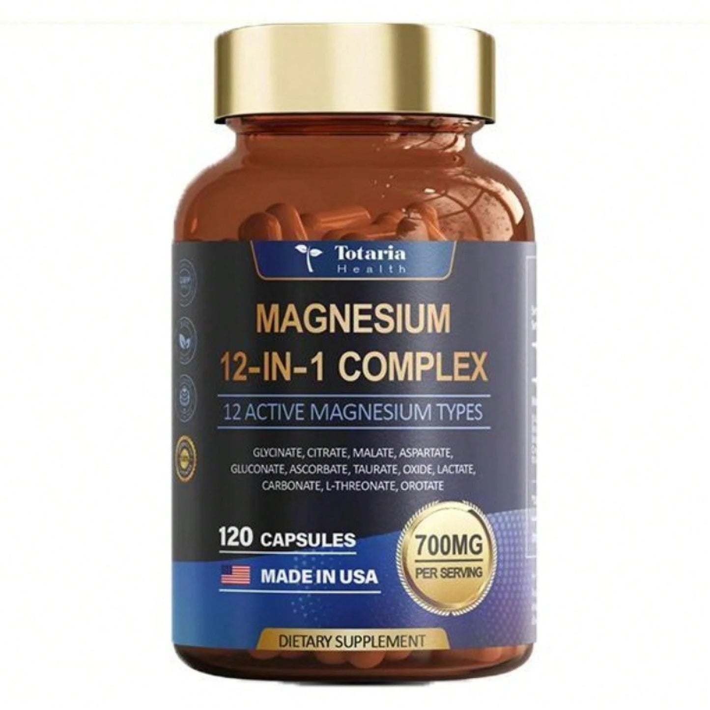 Magnesium Complex 700mg – 12-in-1 High Absorption Formula for Relaxation, Muscle Recovery, Heart & Sleep Support | Glycinate, Citrate & More | 120 Vegan Capsules