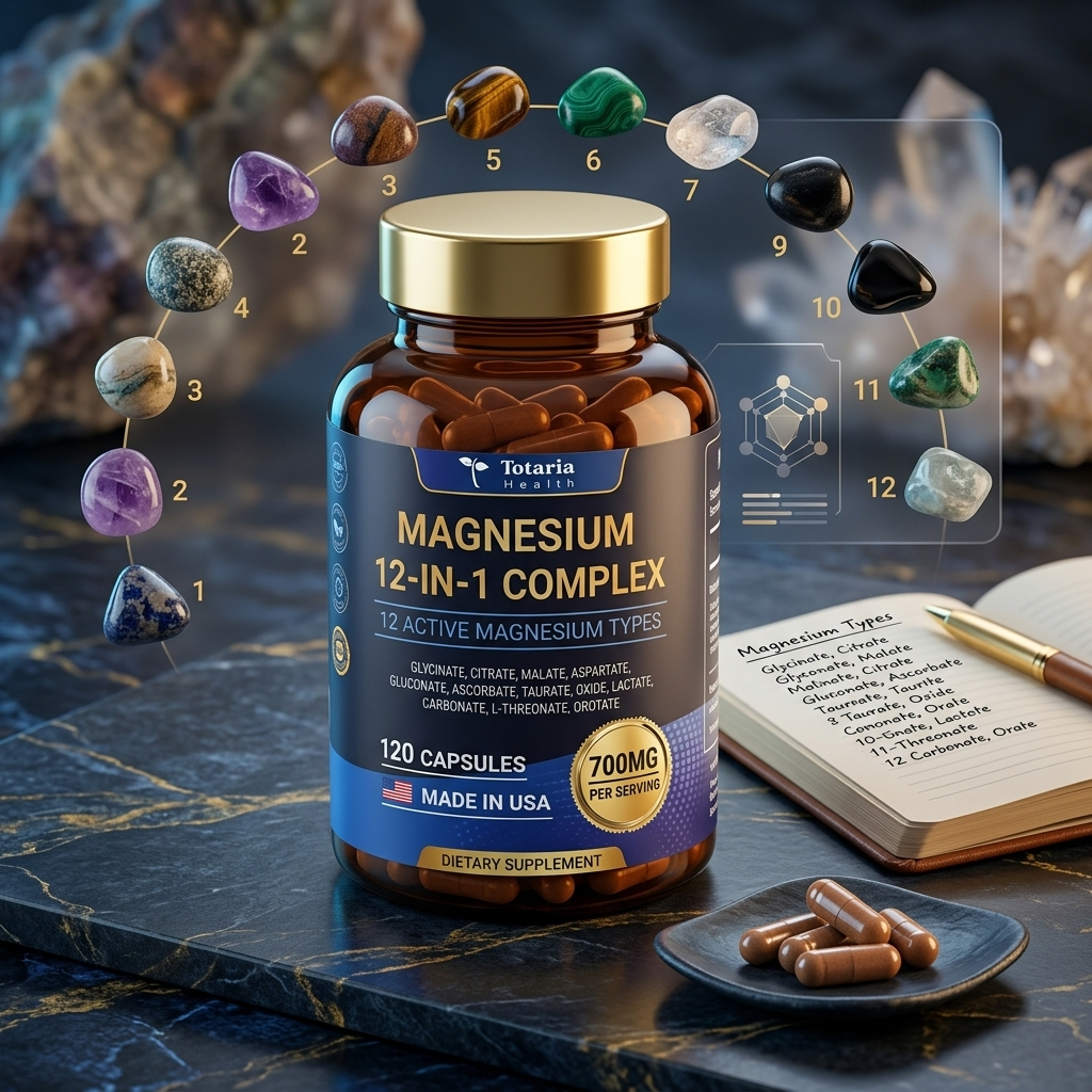 Magnesium Complex 700mg – 12-in-1 High Absorption Formula for Relaxation, Muscle Recovery, Heart & Sleep Support | Glycinate, Citrate & More | 120 Vegan Capsules