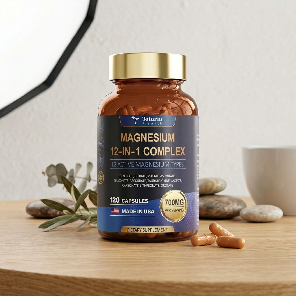 Magnesium Complex 700mg – 12-in-1 High Absorption Formula for Relaxation, Muscle Recovery, Heart & Sleep Support | Glycinate, Citrate & More | 120 Vegan Capsules